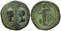 Roman Provincial Coins MOESIA INFERIOR. Marcianopolis. Elagabalus, with Julia Maesa (218-222). Pentassarion. Julius Antonius Seleucus, legatus consularis. Obv: ΑΥΤ Κ Μ ΑΥΡΗ ΑΝΤΩΝΕΙΝΟϹ ΙΟΥΛΙΑ ΜΑΙϹΑ ΑΥΓ