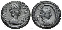 Roman Provincial Coins EGYPT. Alexandria. Julia Paula (Augusta, 219-220). BI Tetradrachm. RY 3 of Elagabalus (AD 219/220). Obv: ΙΟΥΛΙΑ ΠΑΥΛΑ ϹΕΒ. Draped bust of Julia Paula right. Rev: L Γ (date). Dra