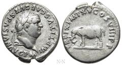 Roman Imperial Coins TITUS (79-81). Denarius. Rome. Obv: IMP TITVS CAES VESPASIAN AVG P M. Laureate head right. Rev: TR P IX IMP XV COS VIII P P. Elephant advancing left. RIC² 115. Condition: Very fin