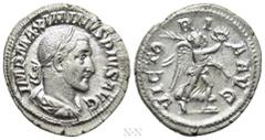 Roman Imperial Coins MAXIMINUS THRAX (235-238). Denarius. Rome. Obv: IMP MAXIMINVS PIVS AVG. Laureate, draped and cuirassed bust right. Rev: VICTORIA AVG. Victory advancing right, holding palm branch 