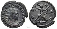 Roman Imperial Coins CLAUDIUS II GOTHICUS (268-270). Antoninianus. Mediolanum. Obv: IMP CLAVDIVS P F AVG. Radiate, draped and cuirassed bust right. Rev: PAX AVG / T. Pax running left, holding branch a