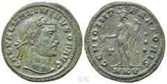 Roman Imperial Coins MAXIMINUS II DAIA (310-313). Follis. Cyzicus. Obv: GAL VAL MAXIMINVS P F AVG. Laureate head right. Rev: GENIO IMPERATORIS / Γ - (three pellets) / MKV. Genius standing left, holdin