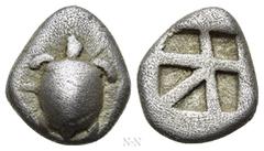 Greek Coins ATTICA. Aegina. Obol (Circa 480-457 BC). Obv: Sea turtle. Rev: Square incuse with skew pattern. Meadows Group IIIa; HGC 6, 450. Ex Dr. Busso Peus Nachfolger 423 (2018), lot 39 Condition: V