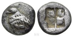 Greek Coins TROAS. Abydos. Diobol (Circa 500-480 BC). Obv: Eagle standing left. Rev: Quadripartite incuse square. SNG Ashmolean 953; cf. SNG von Aulock 1 (Triobol?). Condition: Very fine. Weight: 1.44