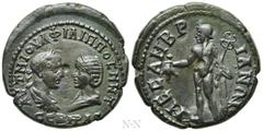 Roman Provincial Coins THRACE. Mesambria. Philip I 'the Arab', with Otacilia Severa (244-249). Ae. Obv: ΑΥΤ Μ ΙΟΥΛ ΦΙΛΙΠΠΟC Μ WΤ ϹEΒΗΡΑ ϹEΒ. Laureate, draped and cuirassed bust of Philip and draped bu
