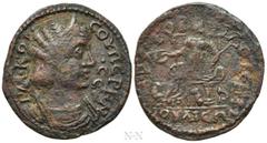 Roman Provincial Coins PHRYGIA. Julia. Cornelia Supera (Augusta, 253). Ae. Philoteimos, archon for the second time. Obv: ΓΑΙ ΚΟΡ ϹΟΥΠЄΡΗΝ ϹЄ. Diademed and draped bust right. Rev: ΑΡΧ ΤΟ Β ΦΙΛΟΤЄΙΜΩ / 