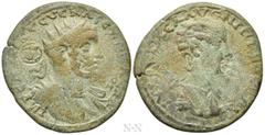 Roman Provincial Coins CILICIA. Ninica-Claudiopolis. Severus Alexander with Julia Mamaea (222-235). Ae. Obv: IMP C M AVR SЄVЄR ALЄΧAΝΔЄR AVΓ. Radiate, draped and cuirassed bust of Severus Alexander ri