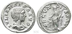Roman Imperial Coins JULIA MAESA (Augusta, 218-224/5). Denarius. Rome. Obv: IVLIA MAESA AVG. Draped bust right. Rev: FECVNDITAS AVG. Fecunditas standing left, holding cornucopia and extending hand ove