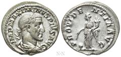 Roman Imperial Coins MAXIMINUS THRAX (235-238). Denarius. Rome. Obv: IMP MAXIMINVS PIVS AVG. Laureate, draped and cuirassed bust right. Rev: PROVIDENTIA AVG. Providentia standing left, holding cornuco