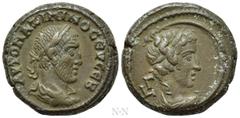 Roman Provincial Coins EGYPT. Alexandria. Maximinus Thrax (235-238). BI Tetradrachm. Dated RY 3 (AD 236/7). Obv: ΑΥΤΟ ΜΑΞΙΜΙΝΟϹ ЄΥ ϹЄΒ. Laureate, draped and cuirassed bust right. Rev: L Γ (date). Drap