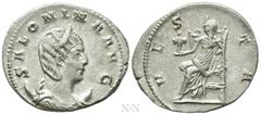 Roman Imperial Coins SALONINA (254-268). Antoninianus. Colonia Agrippinensis. Obv: SALONINA AVG. Diademed and draped bust right, set on crescent. Rev: VESTA. Vesta seated left, holding palladium and s