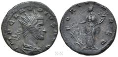 Roman Imperial Coins CLAUDIUS II GOTHICUS (268-270). Antoninianus. Siscia. Obv: IMP CLAVDIVS AVG. Radiate, draped and cuirassed bust right. Rev: FORTVNA RED. Fortuna standing left, holding rudder and 