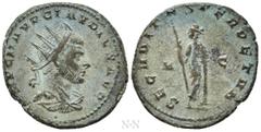Roman Imperial Coins CLAUDIUS II GOTHICUS (268-270). Antoninianus. Cyzicus. Obv: IMP C M AVR CLAVDIVS AVG. Radiate, draped and cuirassed bust right; one pellet below. Rev: SECVRITAS PERPETVA / M - C. 