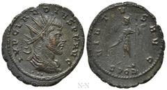 Roman Imperial Coins CLAUDIUS II GOTHICUS (268-270). Antoninianus. Cyzicus. Obv: IMP CLAVDIVS P F AVG. Radiate, draped and cuirassed bust right; three pellets below. Rev: VIRTVS AVG / SPQR. Virtus sta