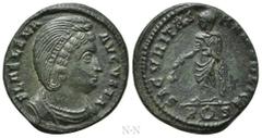 Roman Imperial Coins HELENA (Augusta, 324-328/30). Follis. Rome. Obv: FL HELENA AVGVSTA. Diademed and draped bust right. Rev: SECVRITAS REIPVBLICE / R (wreath) S. Securitas standing left, holding bran