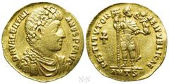 Roman Imperial Coins VALENTINIAN I (364-375). GOLD Solidus. Antioch. Obv: D N VALENTINIANVS P F AVG. Rosette-diademed, draped and cuirassed bust right. Rev: RESTITVTOR REIPVBLICAE / ANTS. Valentinian 