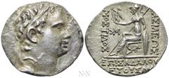 Greek Coins KINGS OF THRACE. Mostis (Circa 125-86 BC). AR Tetradrachm. Dated year 38 (102/1 BC). Obv: Diademed and draped bust right. Rev: ΒΑΣΙΛΕΩΣ MOΣTIΔΟΣ / EΠΙ ΣΑΔΑΛΟΥ ΕΤΟΥΣ ΛH. Athena seated left,