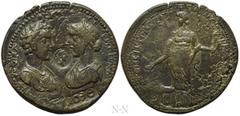 Roman Provincial Coins CARIA. Stratonicaea. Caracalla with Plautilla (198-217). Ae. Tiberius Claudius Dionysios, president of the college of the grammateis. Obv: ΑΥ Κ ΑΝ ΚΑΙ ΘЄ ϹЄΒ ΝЄ ΠΛΑΥΤΙΛΛΑΝ. Laur