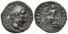Roman Imperial Coins VITELLIUS (69). Denarius. Rome. Obv: A VITELLIVS GERMANICVS IMP. Bare head right. Rev: IVPPITER VICTOR. Jupiter seated left, holding Victory and sceptre. RIC² 68. Condition: Near 