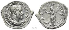 Roman Imperial Coins MAXIMINUS THRAX (235-238). Denarius. Rome. Obv: IMP MAXIMINVS PIVS AVG. Laureate, draped and cuirassed bust right. Rev: PAX AVGVSTI. Pax standing left, holding branch and transver