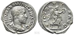 Roman Imperial Coins MAXIMINUS THRAX (235-238). Denarius. Rome. Obv: IMP MAXIMINVS PIVS AVG. Laureate, draped and cuirassed bust right. Rev: VICTORIA AVG. Victory advancing right, holding palm branch 