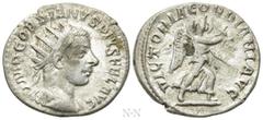 Roman Imperial Coins GORDIAN III (238-244). Antoninianus. Antioch. Obv: IMP GORDIANVS PIVS FEL AVG. Radiate and cuirassed bust right. Rev: VICTORIA GORDIANI AVG. Victory advancing right, holding wreat