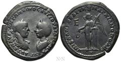 Roman Provincial Coins MOESIA INFERIOR. Marcianopolis. Elagabalus, with Julia Maesa (218-222). Ae Pentassarion. Julius Antonius Seleucus, legatus consularis. Obv: ΑΥΤ Κ Μ ΑΥΡ ΑΝΤΩΝΕΙΝΟϹ ΑΥΓ ΙΟΥΛΙΑ ΜΑΙ