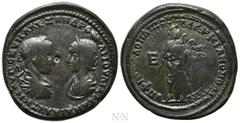 Roman Provincial Coins MOESIA INFERIOR. Marcianopolis. Severus Alexander, with Julia Mamaea (222-235). Ae Pentassarion. Fir- Philopappus, magistrate. Obv: ΑΥΤ Κ Μ ΑΥΡ ϹΕΥΗ ΑΛΕΖΑΝΔΡΟϹ ΚΑΙ ΙΟΥΛΙΑ ΜΑΜΑΙΑ