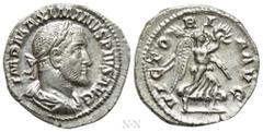Roman Imperial Coins MAXIMINUS THRAX (235-238). Denarius. Rome. Obv: IMP MAXIMINVS PIVS AVG. Laureate, draped and cuirassed bust right. Rev: VICTORIA AVG. Victory advancing right, holding palm branch 