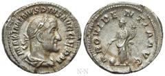 Roman Imperial Coins MAXIMINUS THRAX (235-238). Denarius. Rome. Obv: MAXIMINVS PIVS AVG GERM. Laureate, draped and cuirassed bust right. Rev: PROVIDENTIA AVG. Providentia standing left, holding cornuc