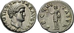 OTHO (69). Denarius (69). Rome. Obv: IMP M OTHO CAESAR AVG TR P. Bare head right. Rev: SECVRITAS P R. Securitas standing left, holding wreath and scepter. RIC 8. Condition: Extremely fine. Weight: 3.6