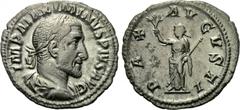 MAXIMINUS THRAX (235-238). Denarius. Rome. Obv: IMP MAXIMINVS PIVS AVG. Laureate, draped and cuirassed bust right. Rev: PAX AVGVSTI. Pax standing left with branch and sceptre. RIC 12. Condition: Good 