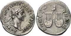 LYCIA. Trajan (98-117). Drachm. Obv: AYT KAIC TPAIANOC CEB ΓEPM. Laureate head right. Rev: ΔHM EΞ YΠAT B. Two lyres with owl above. SNG von Aulock 4268. Condition: Near extremely fine. Weight: 2.9 g. 