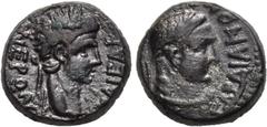 LYDIA. Sardes. Nero (54-68). Ae. Mindios, magistrate. Obv: NEPΩN KAIΣAP. Laureate head right. Rev: ΣAPΔIANΩN EΠΙ MINΔIOY. Laureate head of Hercules right, with lion's skin tied around neck. RPC 3002. 
