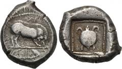 DYNASTS OF LYCIA. Uncertain dynast. Stater (Circa 500-440 BC). Obv: Boar standing right. Rev: Turtle within dotted incuse square. SNG von Aulock 4072-4074. Condition: Very fine. Weight: 9.3 g. Diamete