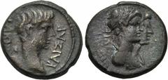 LYDIA. Philadelphia. Caligula (AD 37-41). Ae. Obv: ΓΑΙΟΣ ΚΑΙΣΑΡ. Bare head right. Rev: Laureate bust of the Dioscuri; jugate, right. RPC 3018ff. Condition: Very fine. Weight: 4.3 g. Diameter: 17.5 mm.