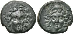 LYCIA. Patara. Ae (Circa 200-150 BC). Obv: Laureate head of Apollo facing slightly right. Rev: ΠΑΤΑΡΕΩΝ. Laureate head of Artemis facing, wearing stephane. BMC 11. Condition: Very fine. Weight: 1.2 g.