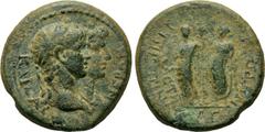 LYDIA. Magnesia ad Sipylum. Nero (54-68). Ae. Obv: KAICAPA NEPΩΝA. Laureate head of Nero and draped bust of Agrippina jugate right. Rev: MAΓΝΗΤΩΝ ΑΓΡΙΠΠΙΝΑ CEBACTH. Agrippina as Demeter standing left,