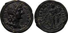 LYDIA. Blaundos. Pseudo-autonomous. Time of Marcus Aurelius. Ae. Claudius Valerianus, strategos. Obv: ????C ?????????. Bare head of Demos right. Rev: STP K? BA???????Y. Tyche standing left, holding ru