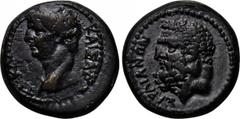 LYDIA. Sardes. Claudius (41-54). Ae. Obv: TI K??????? ??????. Bare head left. Rev: ?AP?IAN?N. Bearded head of Herakles left. RPC 2996. Condition: Very fine. Weight: 3.4 g. Diameter: 16 mm.