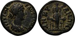 PHRYGIA. Ankyra. Faustina II (147-175). AE. Obv: ?????E??? ???????. Draped bust right. Rev: ANKYPAN?N. Cult statue of Artemis Ephesia standing facing with supports, between two stags. RPC IV online 17