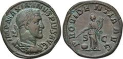 MAXIMINUS THRAX (235-238). Denarius. Rome. Obv: IMP MAXIMINVS PIVS AVG. Laureate, draped and cuirassed bust right. Rev: PROVIDENTIA AVG / S C. Providentia standing left with cornucopia and wand over g