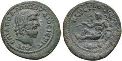 LYDIA. Dioshieron. Pseudo-autonomous. Time of Caracalla (198-217). Ae. Obv: ΕΠΙ ΑΠΟΛΛΟΝΙΟΥ ΔΙΟCΙΕΡΙΤΩΝ. Head of Demos right. Rev: ΚΑΥCΤΡΟC. River god Kaystros reclining left and holding reed; elbow re