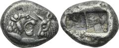 KINGS OF LYDIA. Kroisos (560-546 BC). Siglos. Sardes. Obv: Confronted foreparts of bull right and lion left. Rev: Two square punches. SNG Kayhan 1026. Condition: Good very fine. Weight: 5.22 g. Diamet