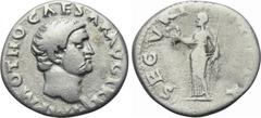 OTHO (69). Denarius. Rome. Obv: IMP M OTHO CAESAR AVG TR P. Bare head right. Rev: SECVRITAS P R. Securitas standing left, holding wreath and sceptre. RIC 8. Condition: Very fine. Weight: 3.01 g. Diame