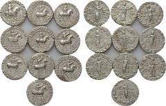 10 Bactrian Tetradrachms. Obv: . Rev: . . Condition: See picture. Weight: g. Diameter: mm.
