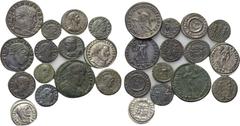 14 late Roman coins in attractive quality: Constantius I (Argenteus), Galerius, Jovianus, Licinius I, Constantine I; Delmatius (4x); Constantine II. Obv: . Rev: . . Condition: See picture. Weight: g. 