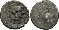LYCIA. Xanthos. Obol (Circa 410-400 BC). Obv: Helmeted head of Athena right. Rev: Helmeted head of Athena right. BMC 108. Condition: Very fine. Weight: 0.97 g. Diameter: 11 mm.