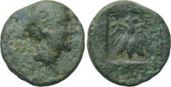 LYCIA. Telmessos. Ae (Circa 2nd-1st centuries BC). Obv: Head of Hermes right, wearing petasos. Rev: T - E. Bee within incuse square. BMC 2. Condition: Very fine. Weight: 1.15 g. Diameter: 11 mm.