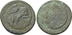 LYDIA. Sardes. Germanicus, with Drusus (Caesar, 4 BC-AD 19). Ae (Restruck circa AD 28/9). Asinius Pollio, proconsul. Obv: ΔPOYΣOΣ KAI ΓEPMANIKOΣ NEIOI ΘEOI ΦIΛAΔEΛΦOI. Drusus and Germanicus seated lef